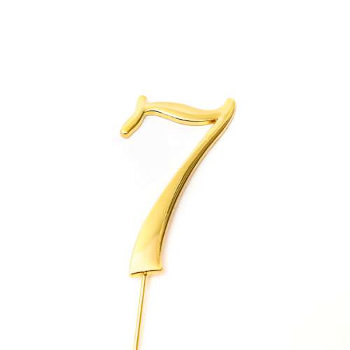 Gold Metal Number 7 Cake Topper - Click Image to Close